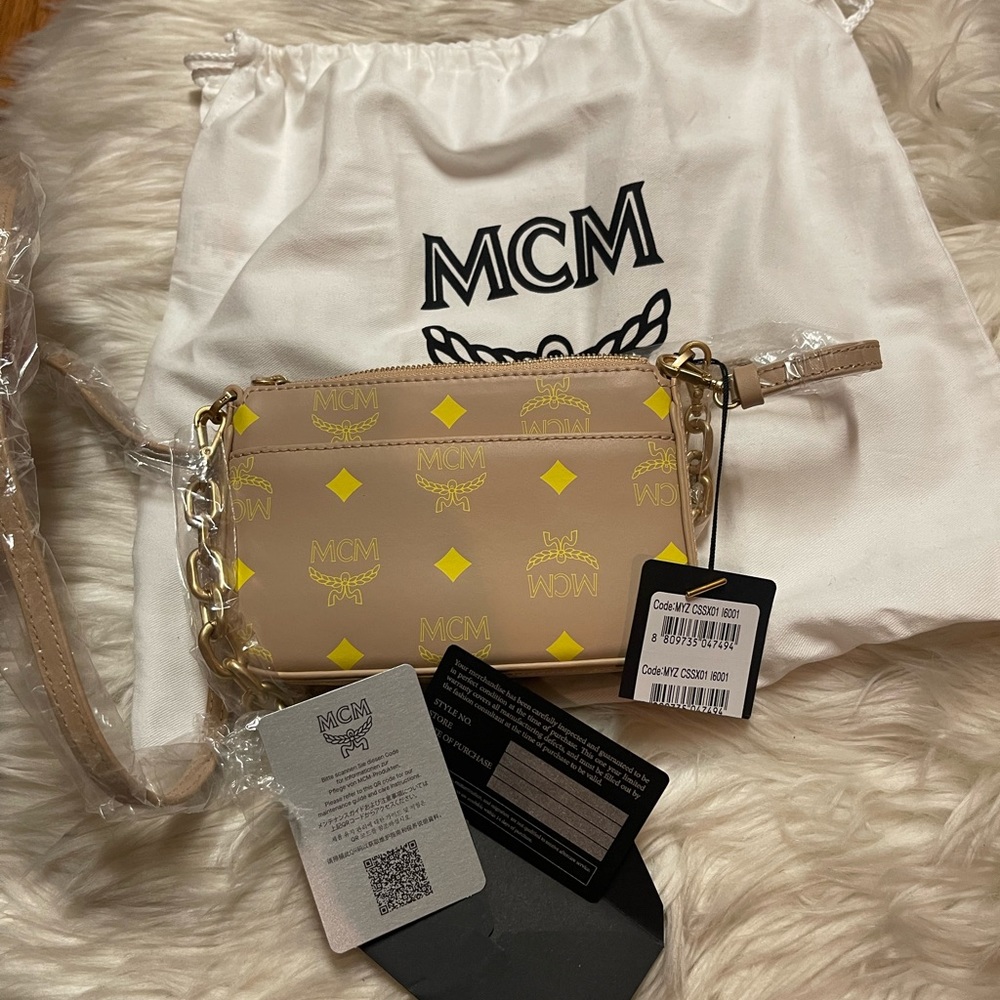 MCM  Mini Color Splash Logo Pouch-On-Chain, Crossbody & Shoulder Purse - Picture 4 of 15